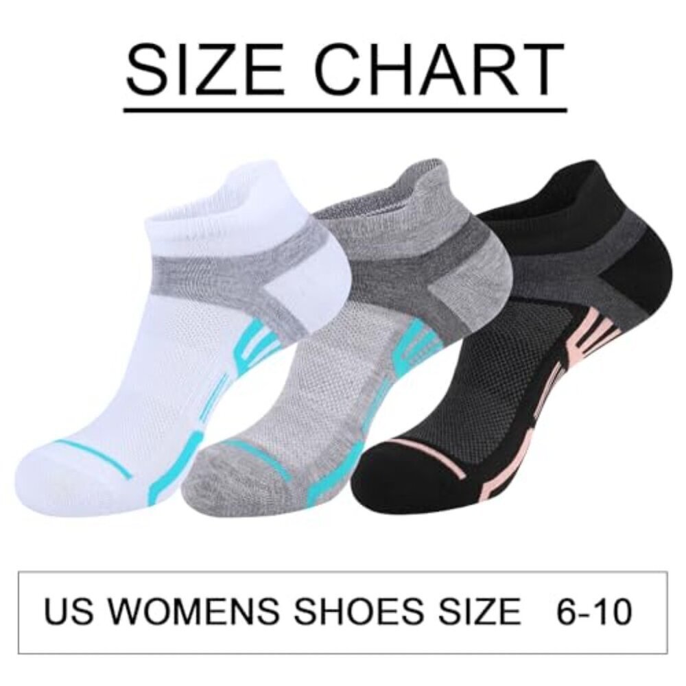 Lightweight Breathable Ankle Socks Arch Support Heel Tab Athletic Casual - Picture 7 of 7